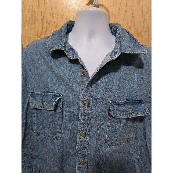 Vintage Levis Denim Button-Down Shirt Mens XX Large - Picture 1 of 9